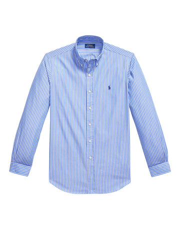 Med Blue White Washed Broadcloth Shirt