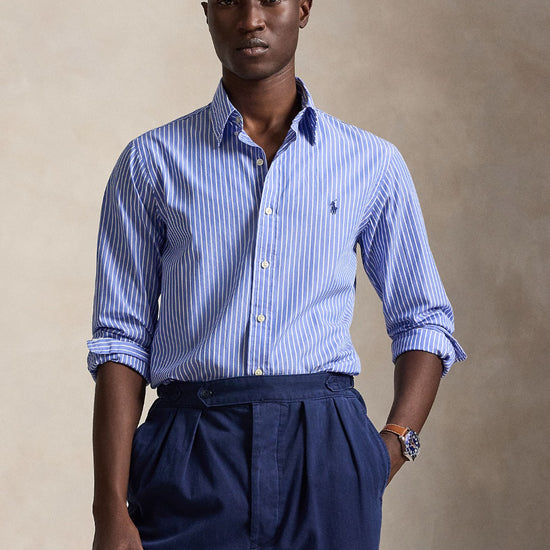 Med Blue White Washed Broadcloth Shirt