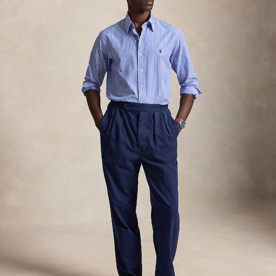 Med Blue White Washed Broadcloth Shirt