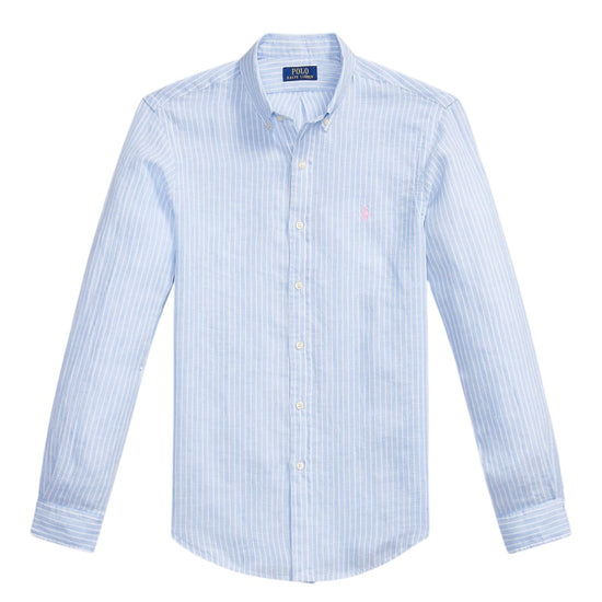 Blue White Linen Shirt