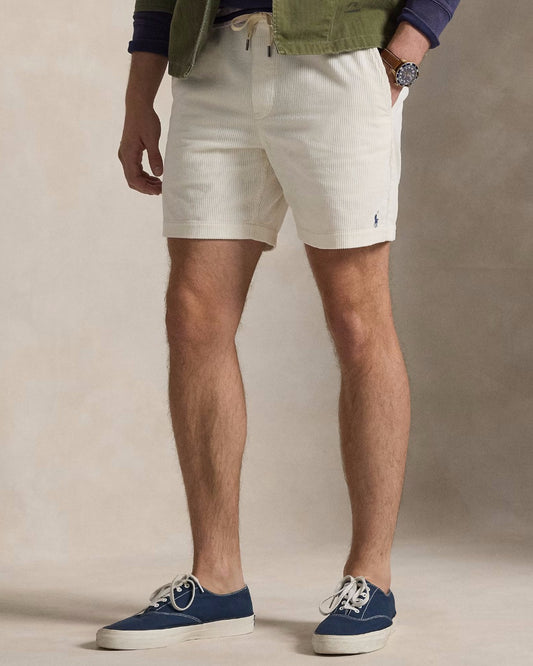 Warm White Corduroy Polo Prepster Shorts