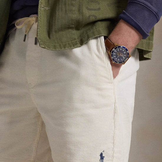 Warm White Corduroy Polo Prepster Shorts