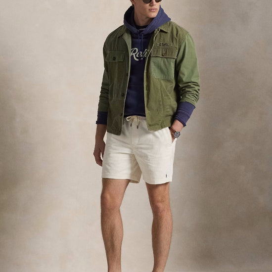 Warm White Corduroy Polo Prepster Shorts