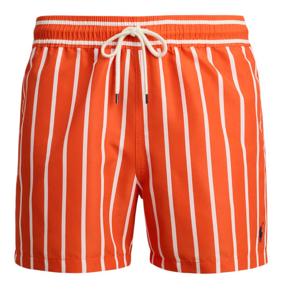 Sailing Orange Vertical Wide Stripe Slim Fit Swimshort