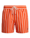 Sailing Orange Vertical Wide Stripe Slim Fit Swimshort