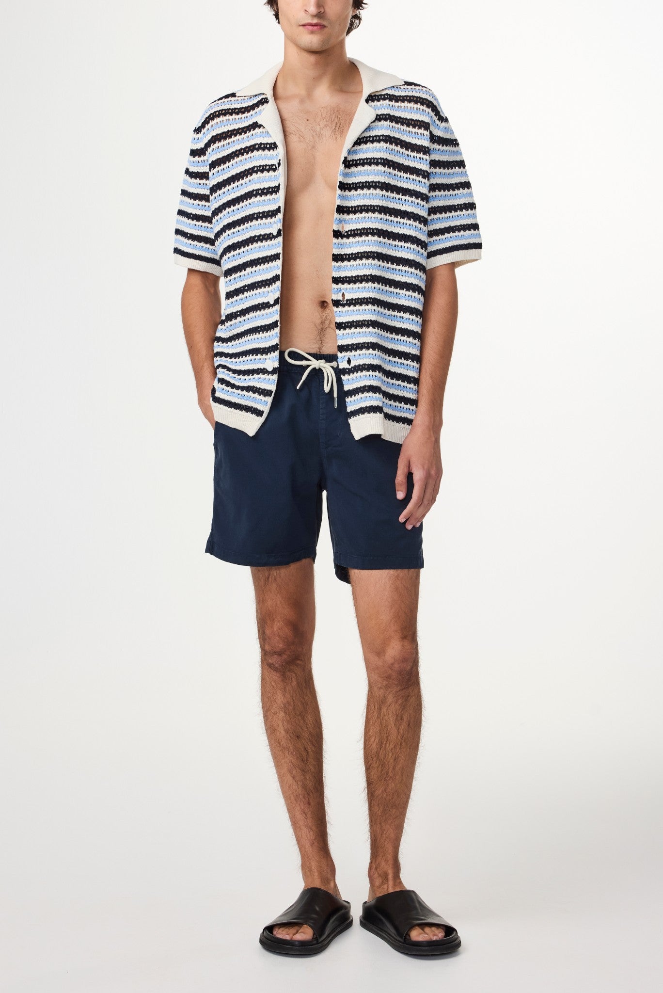 Navy Blue Gregor Lyocell Blend Shorts