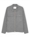 Light Grey Melange Alban Wool Blend Overshirt