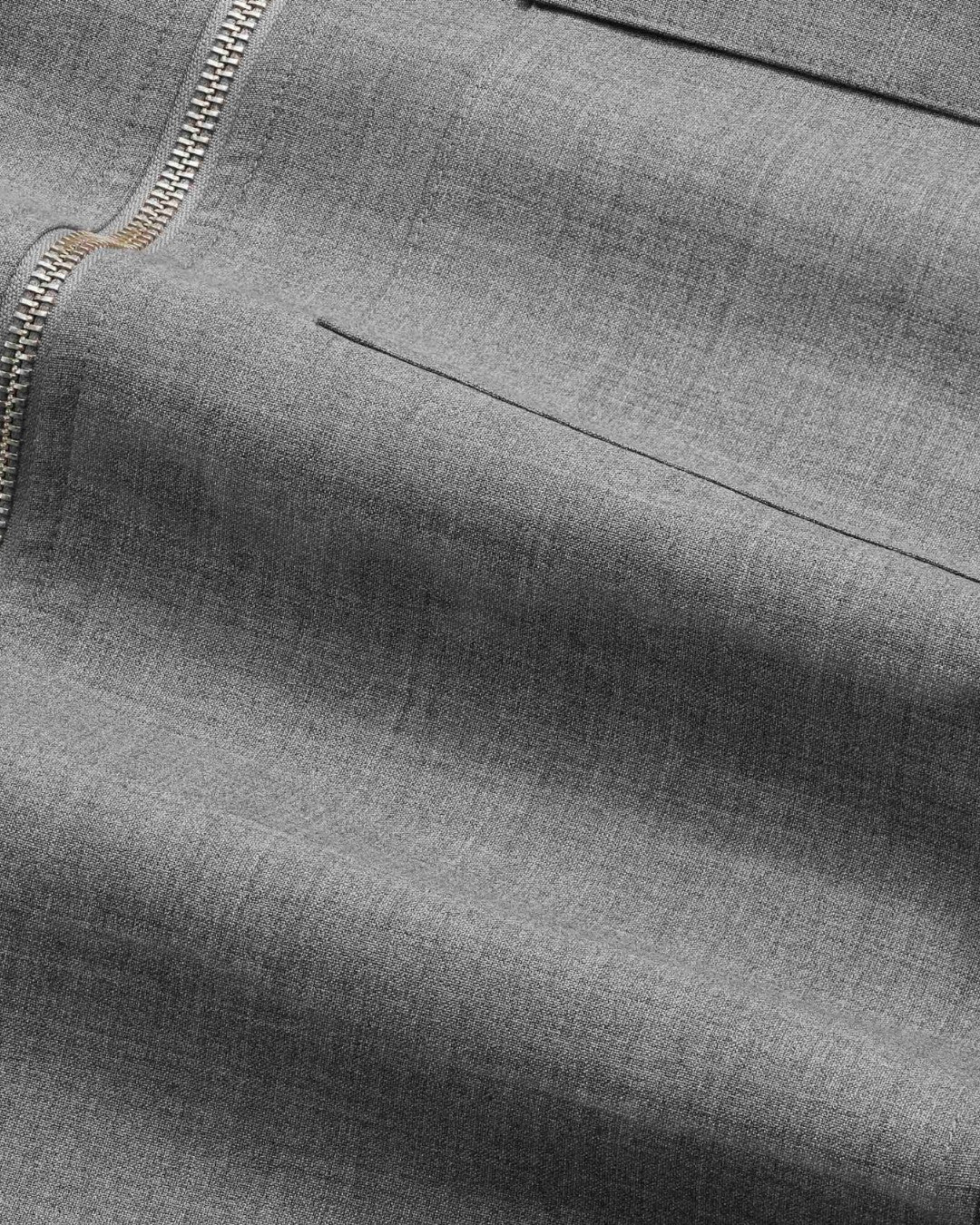 Light Grey Melange Alban Wool Blend Overshirt