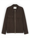 Deep Truffle Alban Linen Blend Overshirt