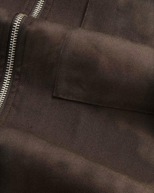 Deep Truffle Alban Linen Blend Overshirt