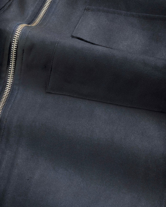 Deep Navy Alban Linen Blend Overshirt