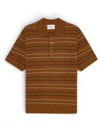 Cinnamon Alfie Lightweight Wool Blend Polo