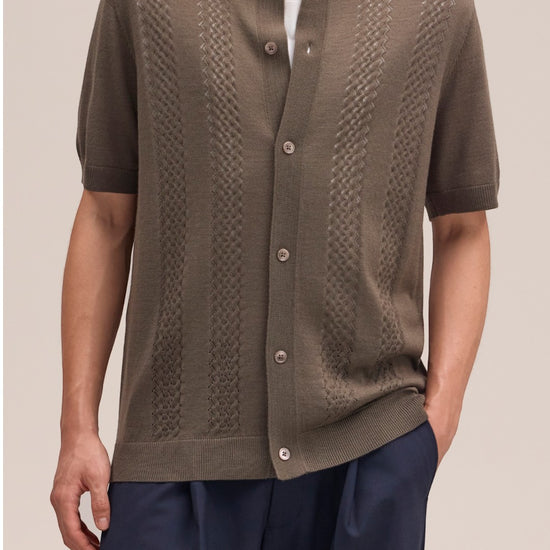 Mable Husk Thor Lightweight Wool Blend Button Down Polo