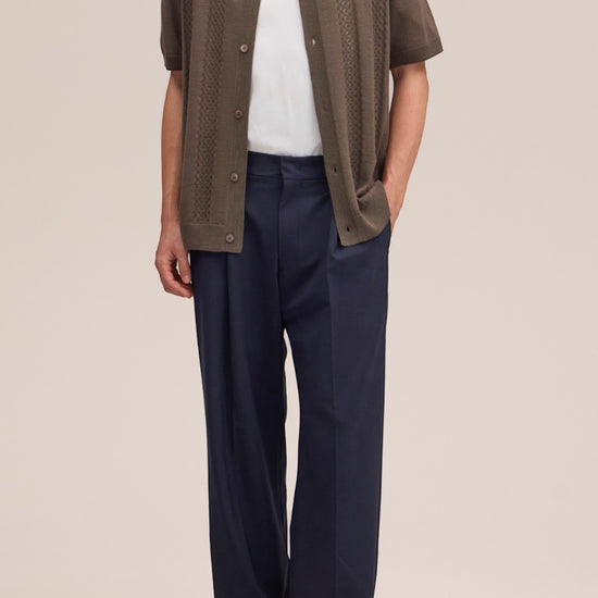 Mable Husk Thor Lightweight Wool Blend Button Down Polo