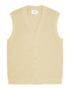 Ecru Reece Lightweight Cotton Button Down Vest