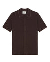 Deep Truffle Nalo Knitted Cotton Button Polo