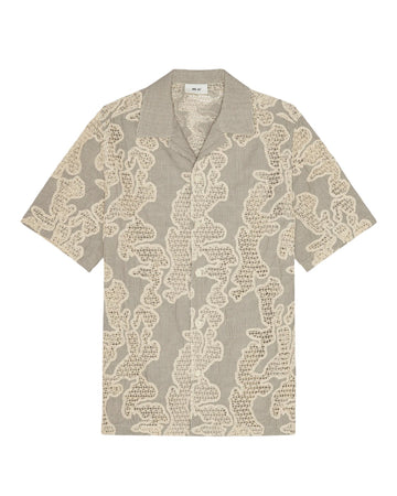 Deep Truffle Julio SS Embroidered Cotton Relaxed Fit Shirt