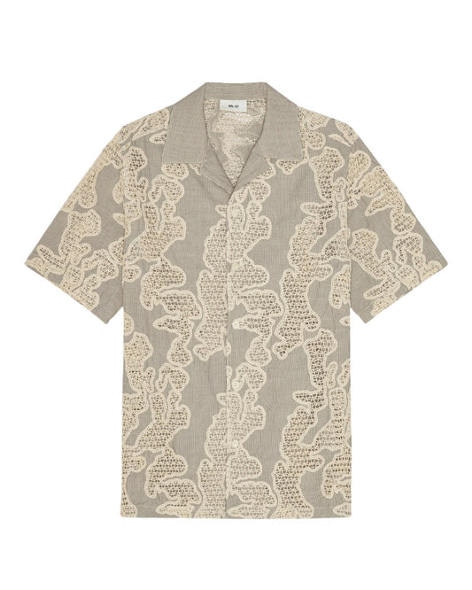 Deep Truffle Julio SS Embroidered Cotton Relaxed Fit Shirt