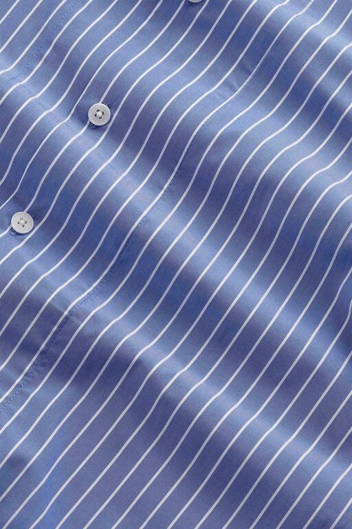 Aqua Stripe Reed Pima Cotton Relaxed Fit Shirt