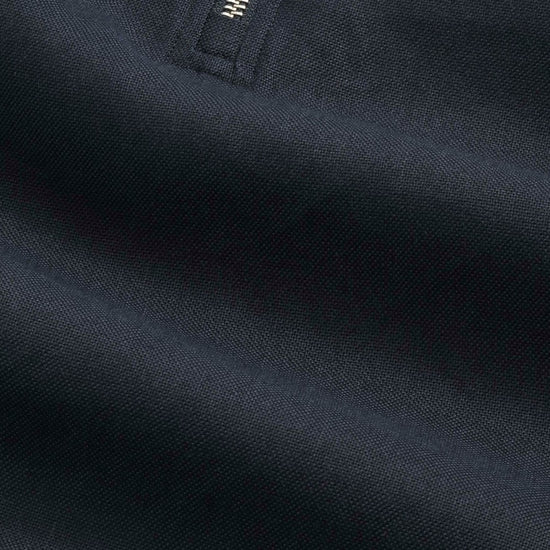 Deep Navy Bruno Linen Blend Half Zip Polo
