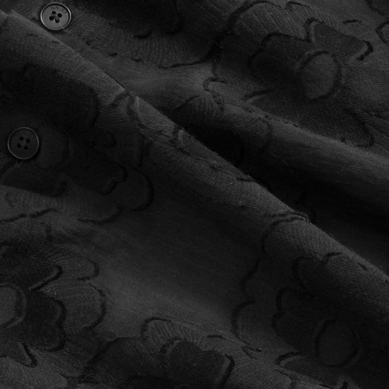 Black Freddy SS NO PKT Yam Dyed Satin Dobby Weave Shirt