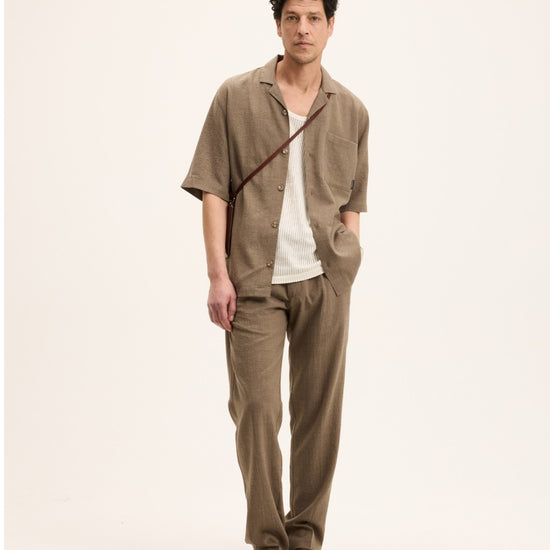 Earth Sage Wool-Linen Blend Shirt