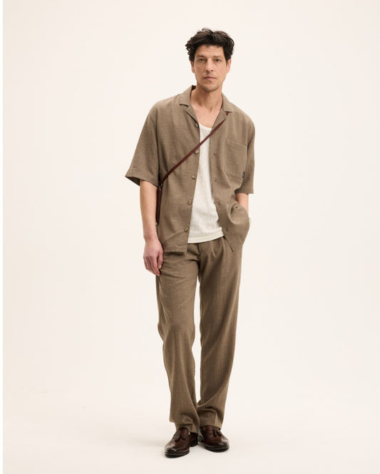 Earth Sage Wool-Linen Blend Shirt