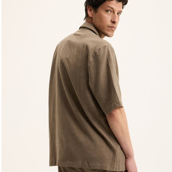 Earth Sage Wool-Linen Blend Shirt