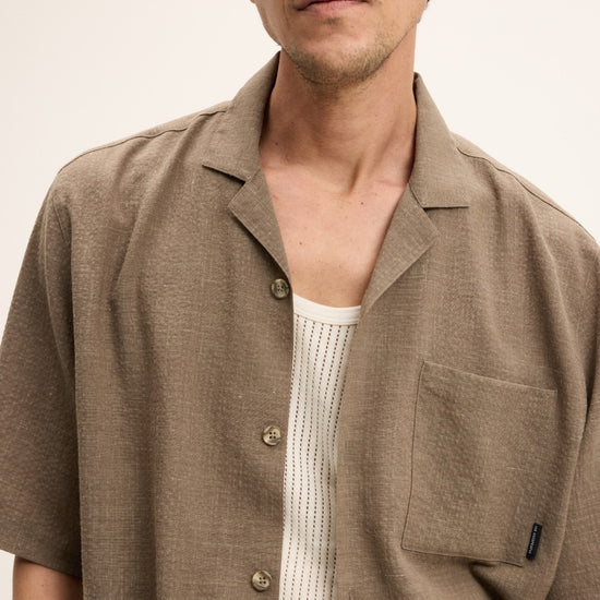 Earth Sage Wool-Linen Blend Shirt
