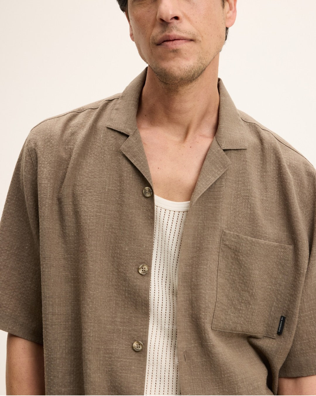Earth Sage Wool-Linen Blend Shirt
