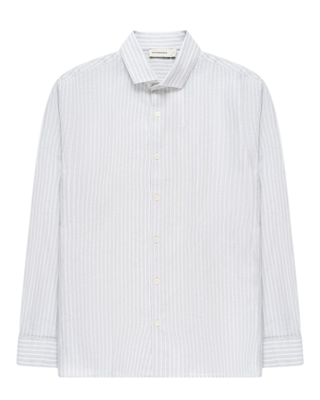 Mint Green Off White Subway Linen Blend Shirt