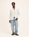 Mint Green Off White Subway Linen Blend Shirt