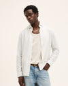 Mint Green Off White Subway Linen Blend Shirt