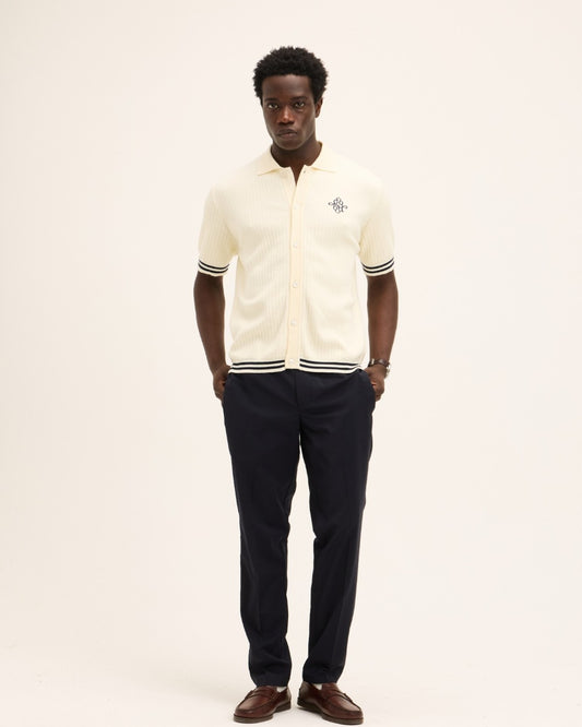 Off White PShirt Knitted Cotton Button Up Shirt