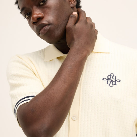 Off White PShirt Knitted Cotton Button Up Shirt