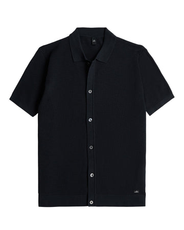 Night Blue Knitted Combed Cotton Structured Polo