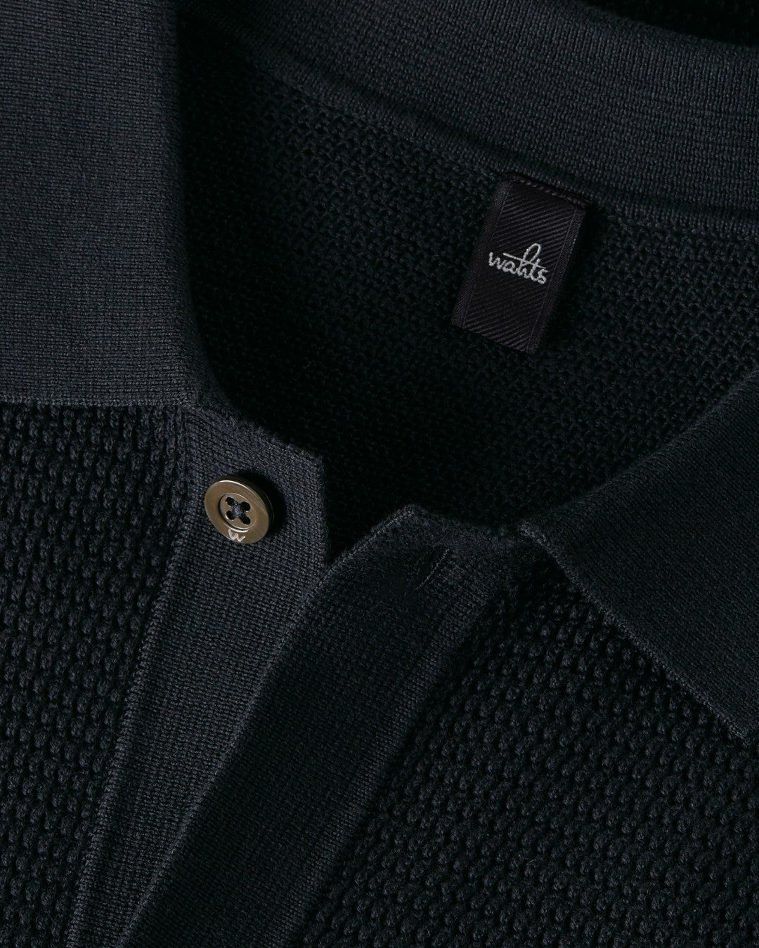 Night Blue Knitted Combed Cotton Structured Polo