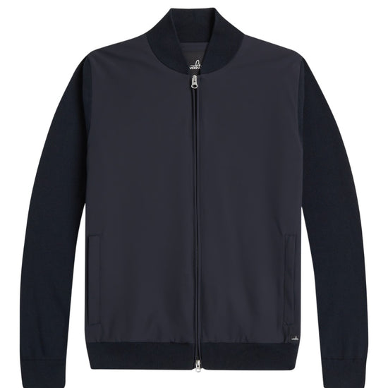 Night Blue Paxton Combed Cotton Hybrid Bomber