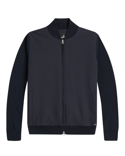 Night Blue Paxton Combed Cotton Hybrid Bomber