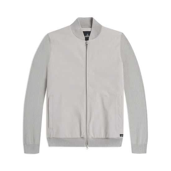Stone Grey Paxton Combed Cotton Hybrid Bomber