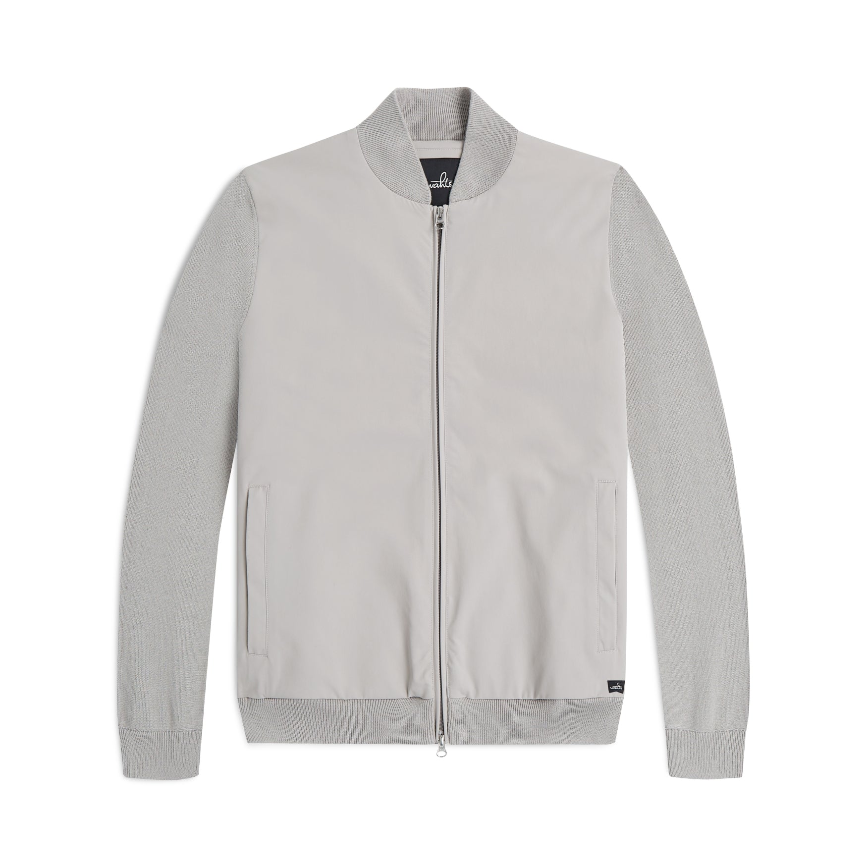 Stone Grey Paxton Combed Cotton Hybrid Bomber