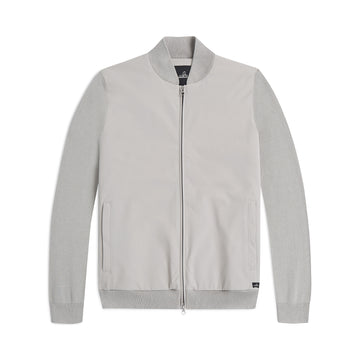 Stone Grey Paxton Combed Cotton Hybrid Bomber