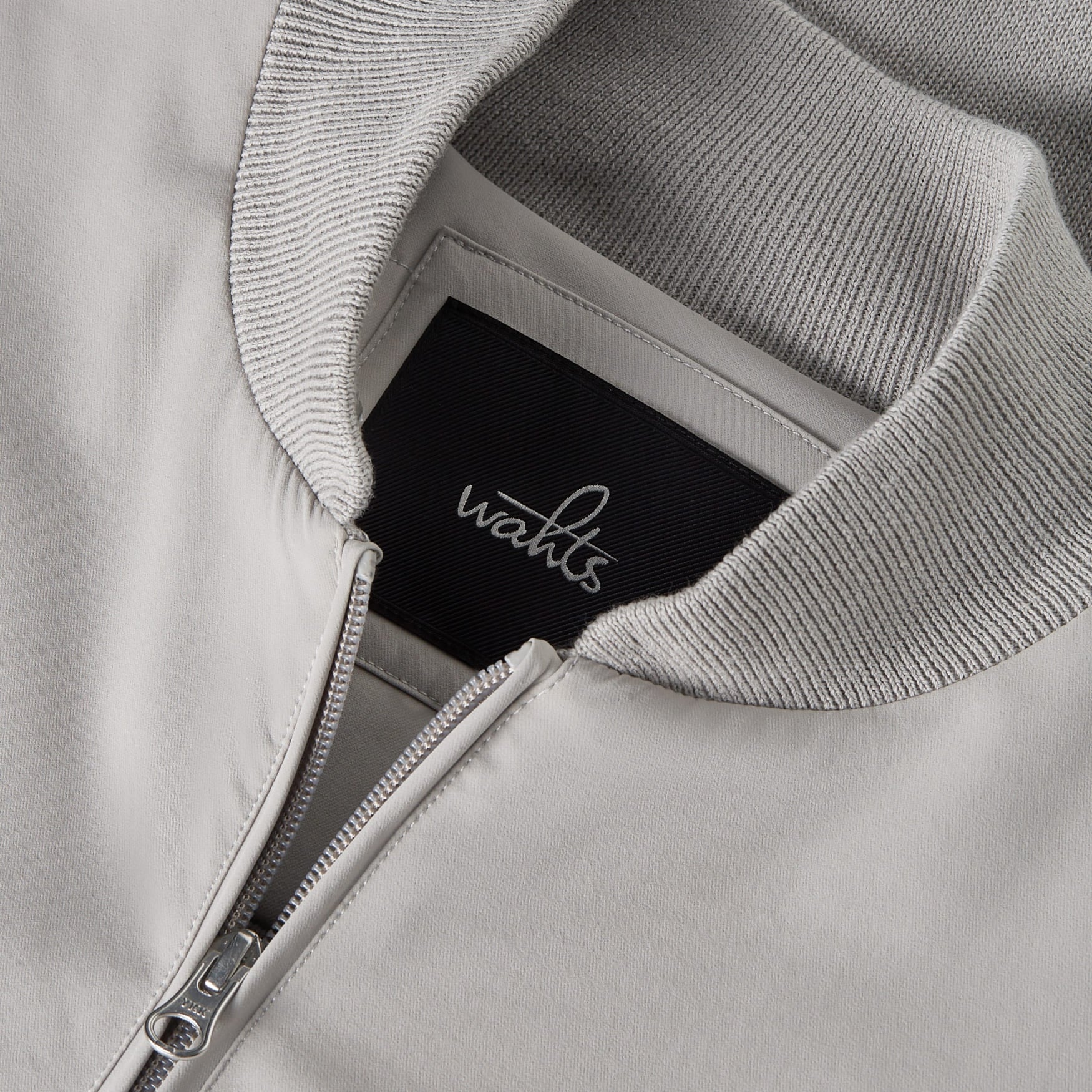 Stone Grey Paxton Combed Cotton Hybrid Bomber