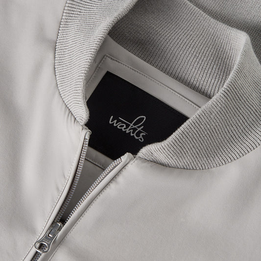 Stone Grey Paxton Combed Cotton Hybrid Bomber