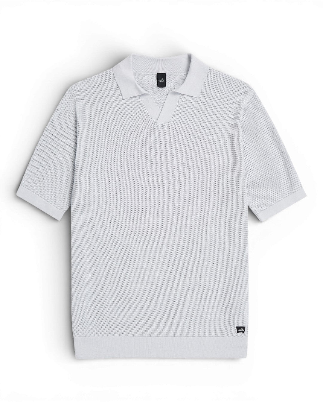 Stone Grey Fenton Combed Cotton Structured Knitted Polo