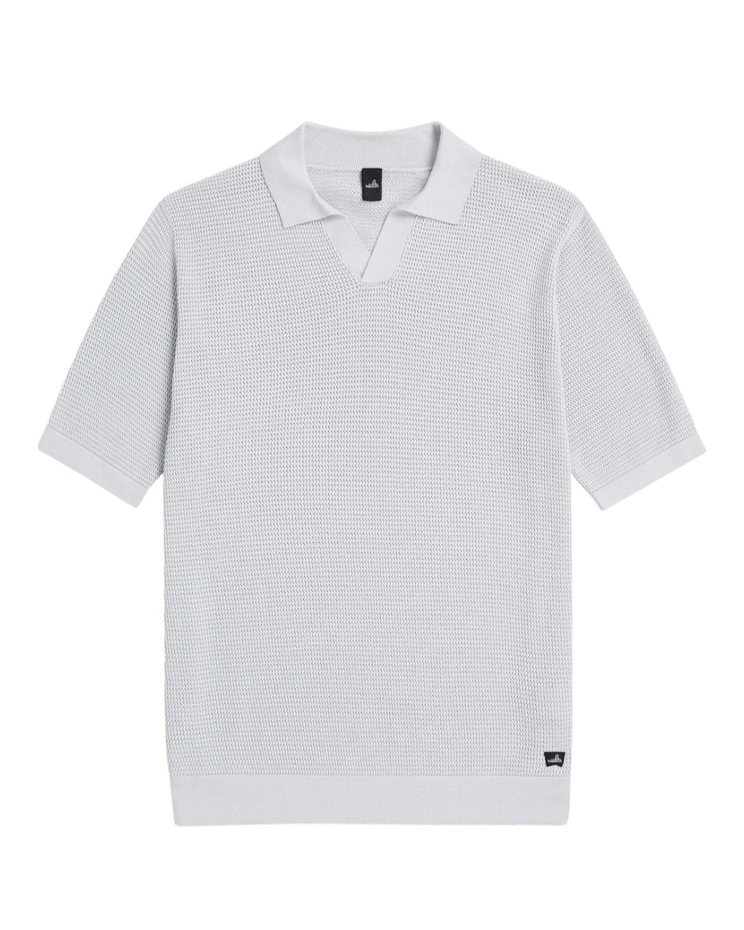 Frost Blue Fenton Combed Cotton Structured Knitted Polo