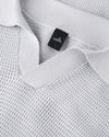 Frost Blue Fenton Combed Cotton Structured Knitted Polo