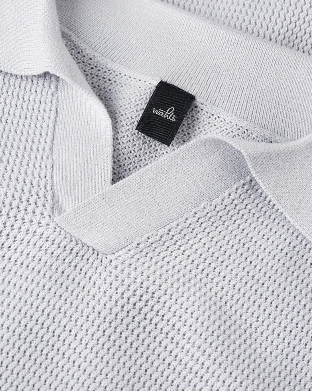 Frost Blue Fenton Combed Cotton Structured Knitted Polo