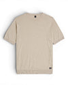 Dark Stone Beige Melange Wade Cotton Linen Knitted T-shirt