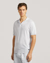 Frost Blue Daley Luxury Jersey Open Collar Polo